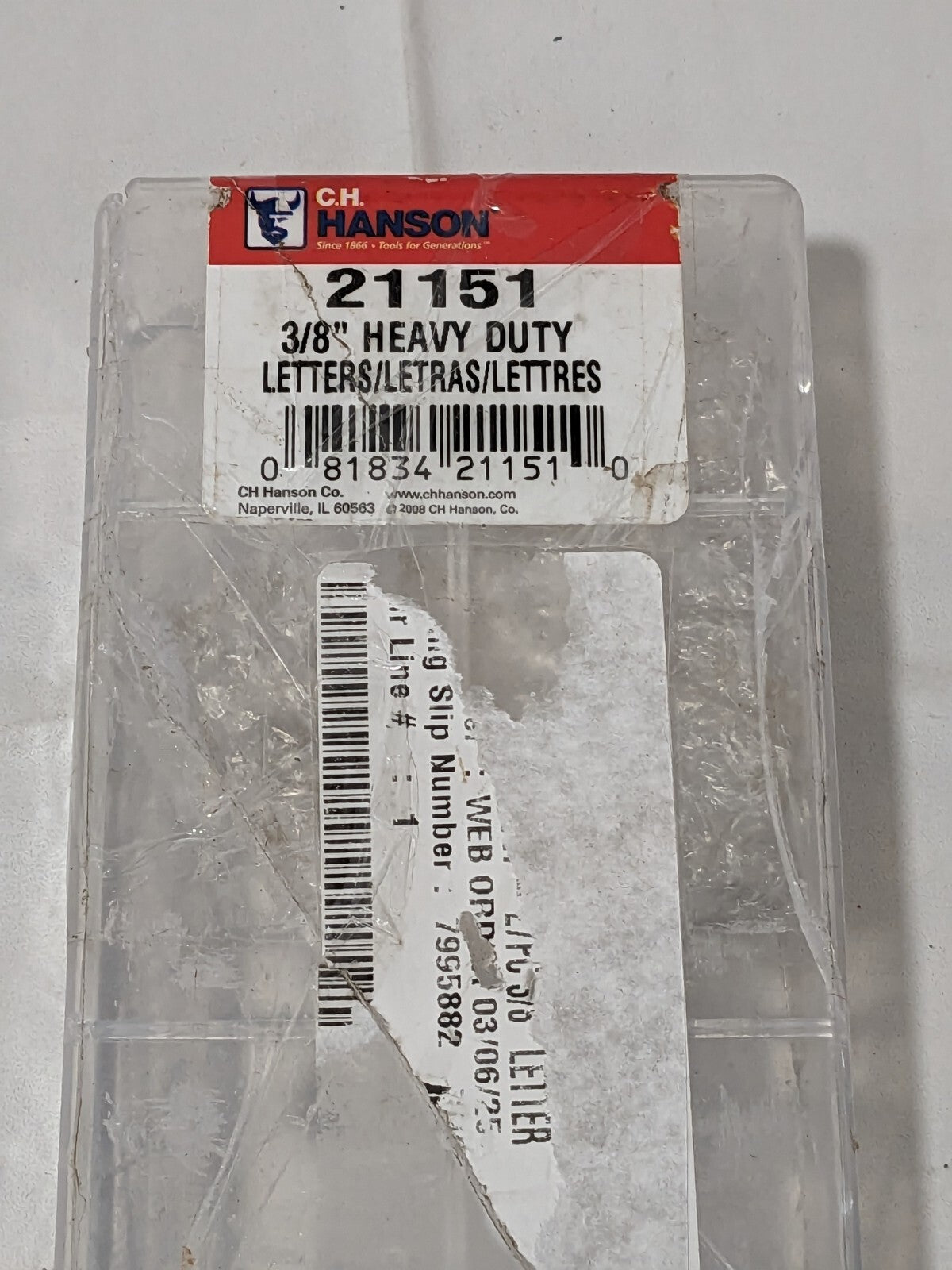 C.H. HANSON Heavy-Duty Stamp Set: 3/8" Character, 23 pc 21151 INCOMPLETE