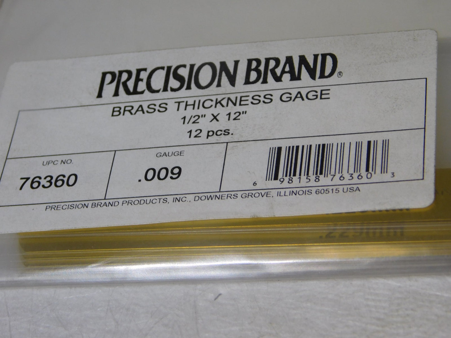 Precision Brand 0.009 Brass Thickness Gage 1/2 x 12 Blades (Pack of 12) 76360