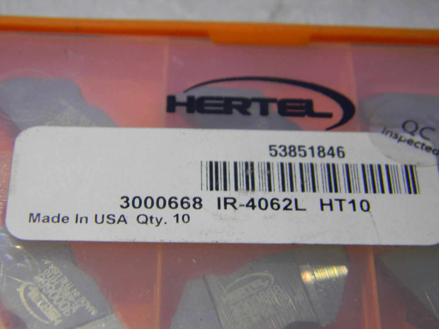Hertel Carbide Double Grooving Inserts IR-4062L Grade HT10 Qty 10 3000668