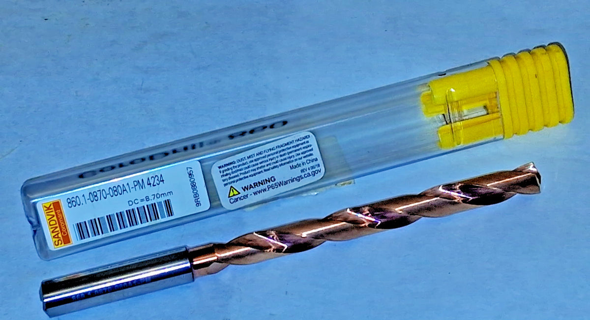 Sandvik Coromant Jobber Length Drill Bit 8.70 mm (0.3425) Dia 147 deg 6040563
