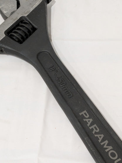 Paramount Black Oxide 18" Adjustable Wrench: 2-1/16" Jaw Capacity PAR-