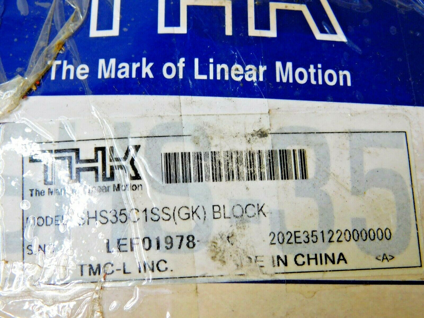 THK 4 Way SHS Block w/Caged Ball 122mm L x 100mm W x 40.5mm H SHS35C1SSGKRAIL