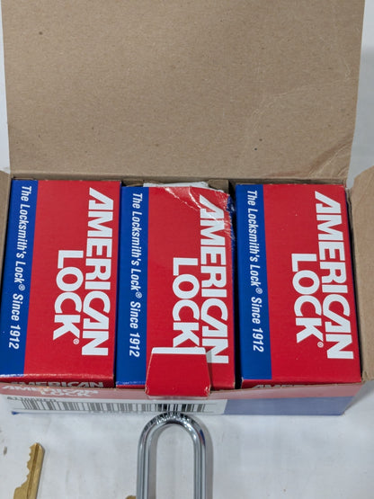 (6) American Lock Padlock: Keyed Different, Aluminum, Steel Shackle A1106RED
