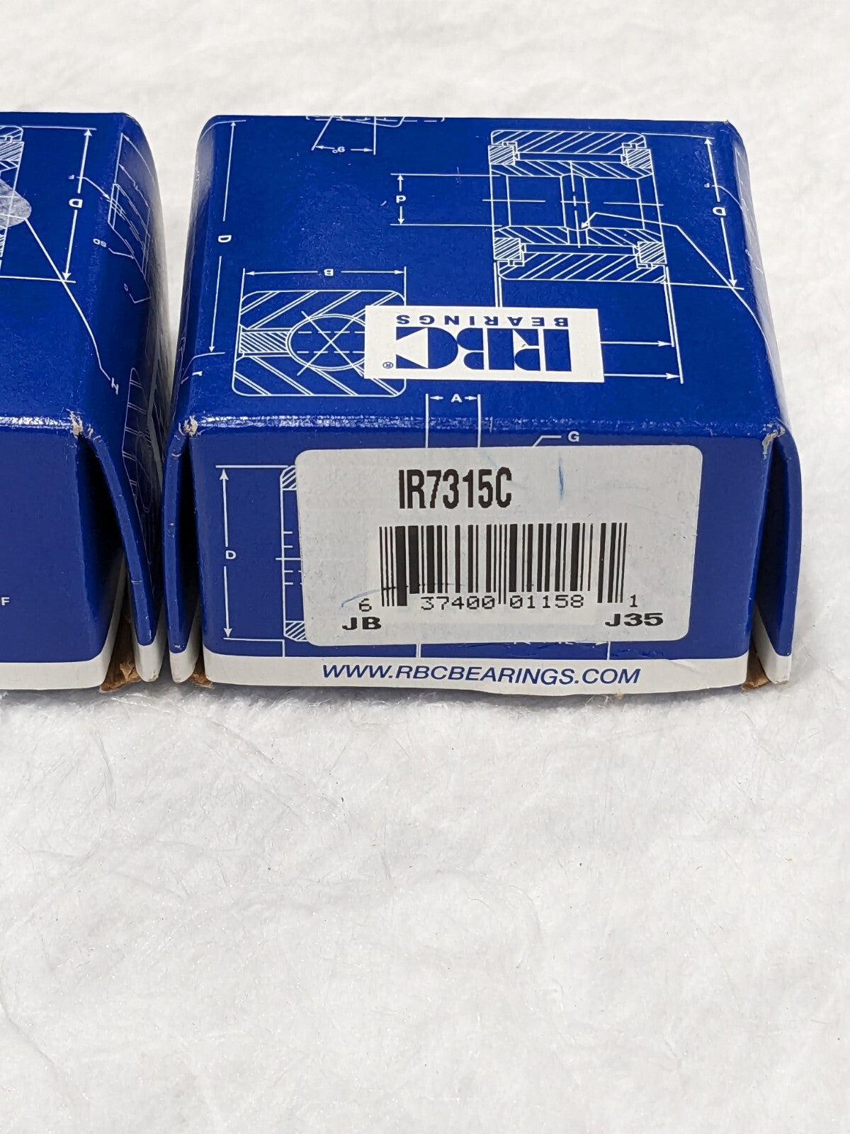 RBC Needle Roller Bearing: 1.5" Bore Dia, 1.75" OD, 1.26" OAW Qty 2 IR7315C