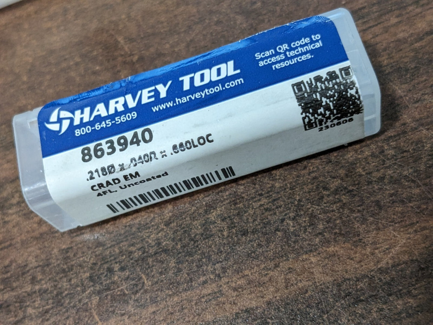 HARVEY TOOL Corner Radius End Mills 2pk: 7/32 Dia, 1.25 LOC 4fl 863940