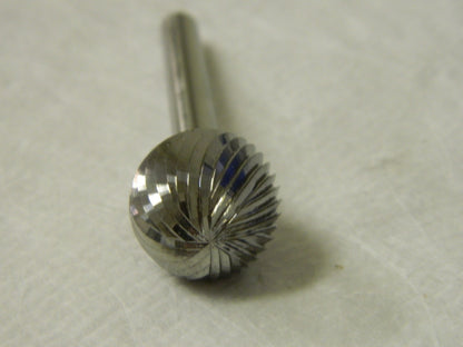 Interstate 3/4" Cut Diam 1/4" Shank Diam Carbide Single Cut Ball Burr  72907330