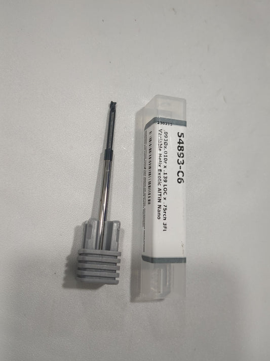 HARVEY TOOL Corner Radius End Mill 0.0930"Dia 3 Fl Solid Carbide 54893-C6