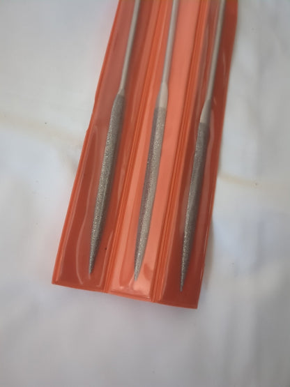 3pc Half Round Needle Diamond File: 5-1/2" OAL, Coarse Grade 2152C