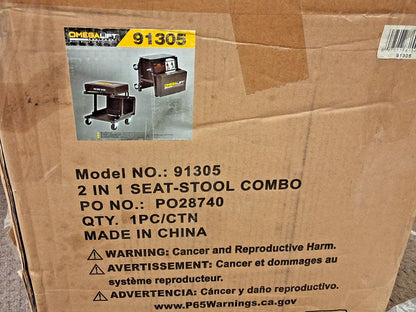 Omega Lift Equipment 350 Lb Capacity 4 Wheel Creeper Seat 91305