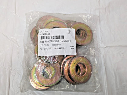 1" Screw USS Flat Washers Yellow Zinc Dichromate Grade 8 Steel QTY 25 67490763