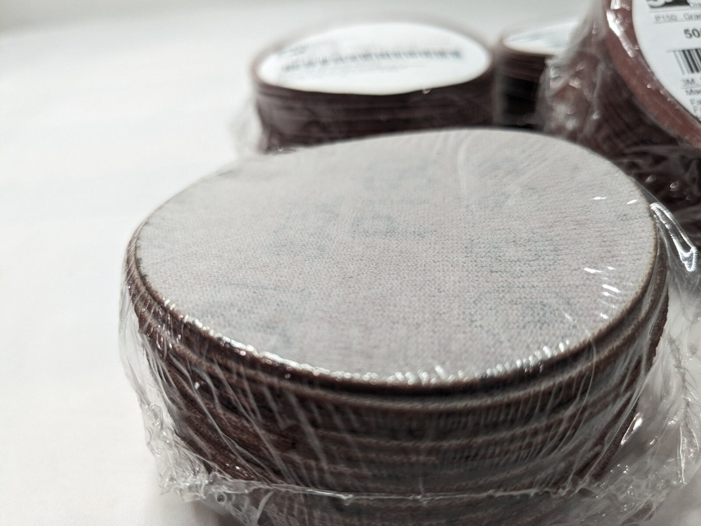 3M Hookit Film Discs 50pk 375L P150 3 in x NH Die 300V MI 7010511561