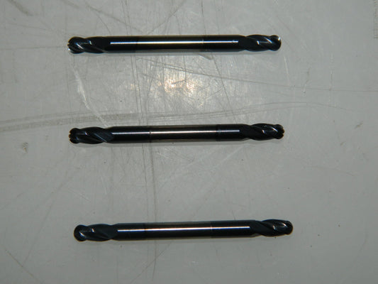 Fullerton Carbide Double End 4FL End Mills 3 Pack 1/8" Cut Dia 1/4" LOC 36047
