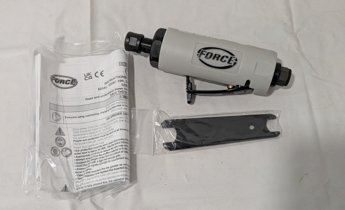 Sioux Tools Air Die Grinder: 1/4" Collet, 1/4" NPT Inlet, 22000 RPM 5054C