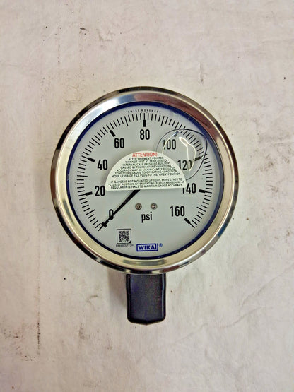WIKA Pressure Gauge 2-12" Dial Dia 1/4" NPT Lower Mount 9768645