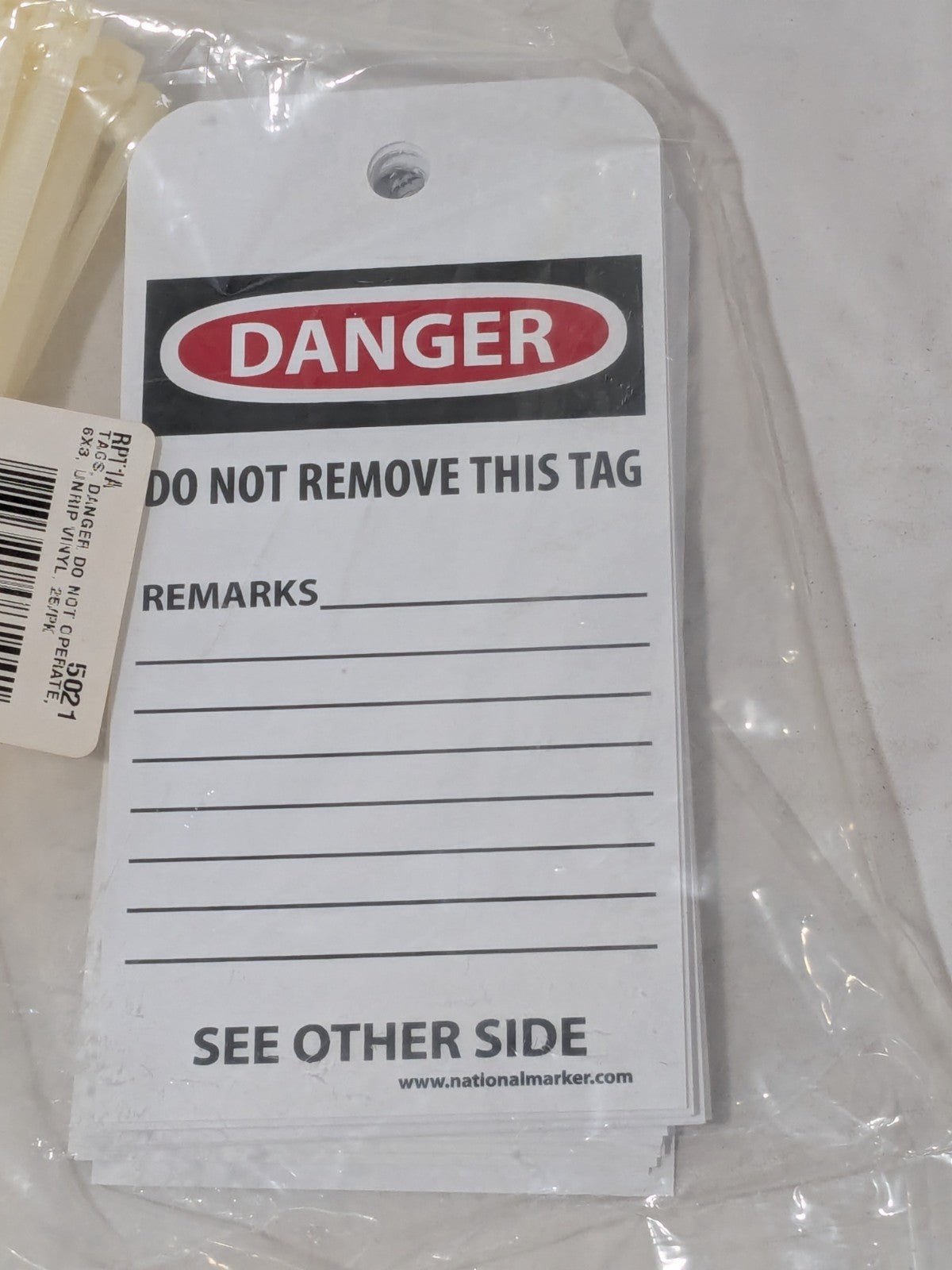 NMC Tags, Danger Do Not Operate, 6" X 3" Pack of 25 RPT1A