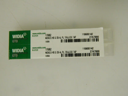 Widia Thread Forming Tap 4 Flute M3x0.50 Metric Coarse D5 HSS QTY 2  17082