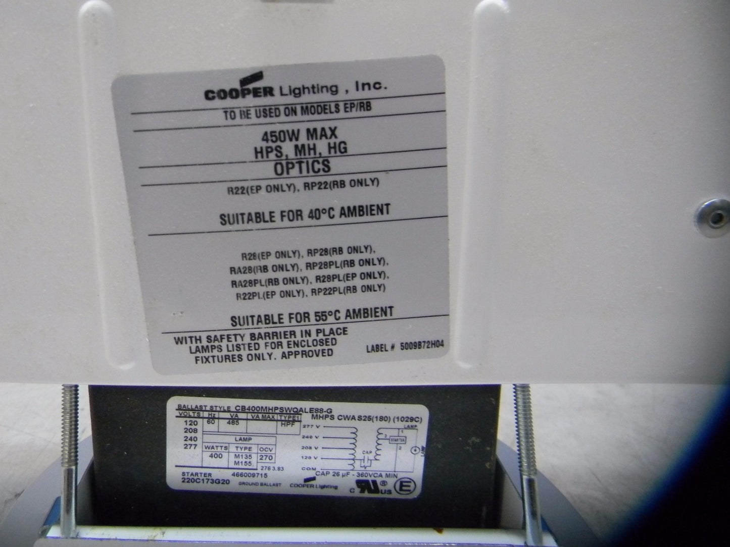 Cooper Lighting Low Bay Ballast Housing 400 Watt 24" x 28" x 24" 11987693