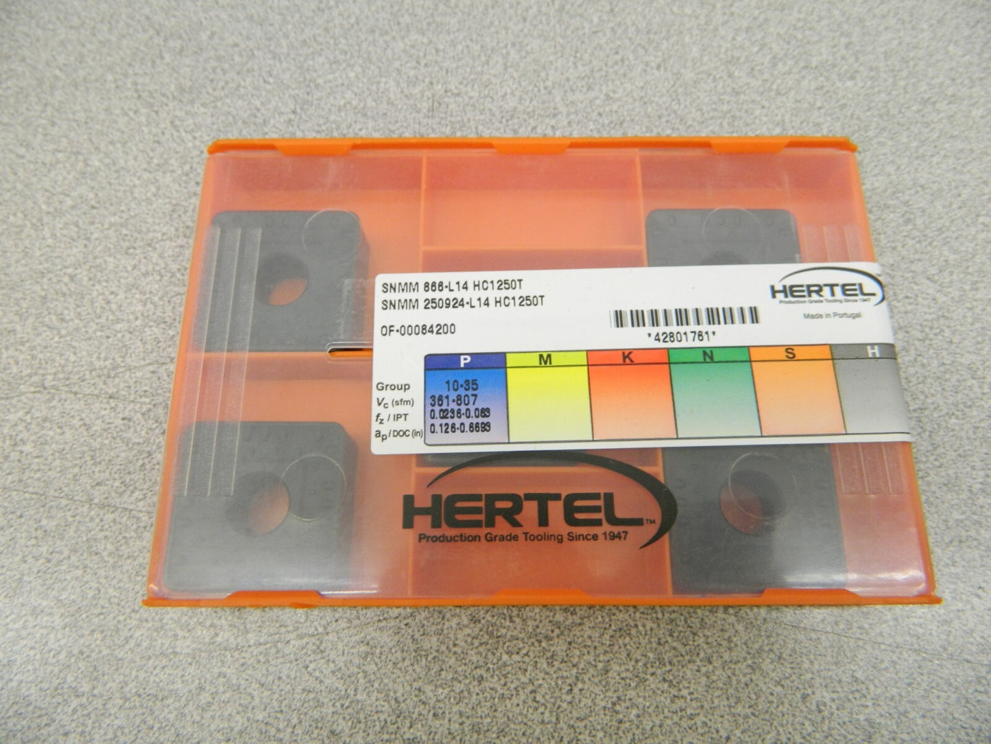Hertel Turning Inserts, SNMM866-L14, Grade HC1250T Qty 5 42801761