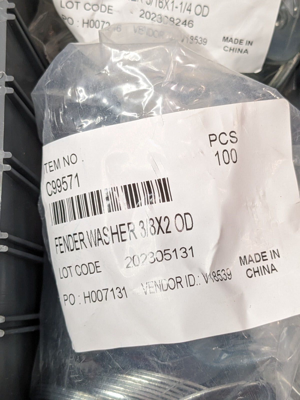 1450 Piece Fender Washers No 6 - 3/8" Diameter 8539