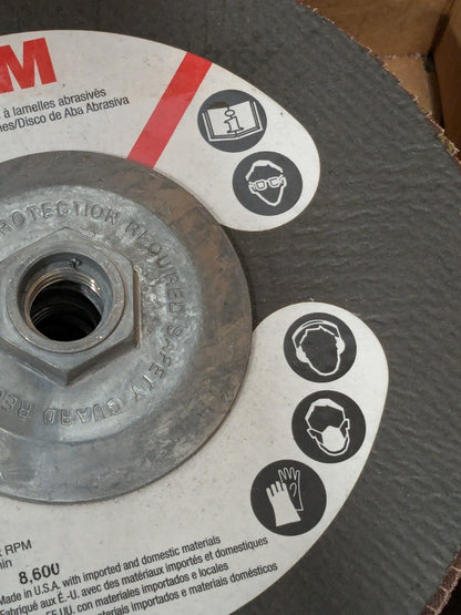 3M Flap Disc: 7" Dia, 80 Grit, Ceramic Alumina, Type 27 Box of 5 7000118486