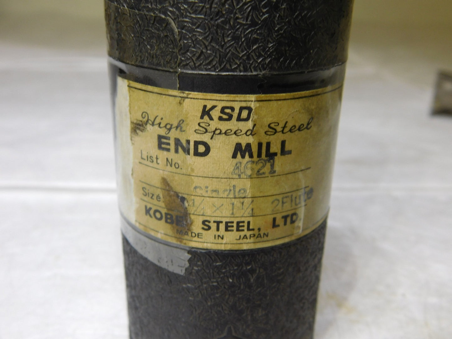Kobe Steel LTD  HSS Single End Mill 1-1/4” Dia 2Fl 1.25” Shank Dia 4” OAL 4621