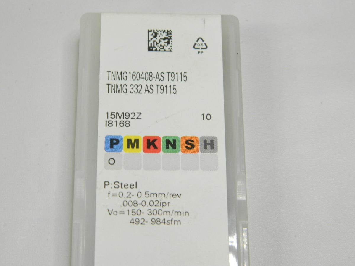 Tungaloy Carbide Turning Insert TNMG160408 AS T9115 Qty 10 6863401