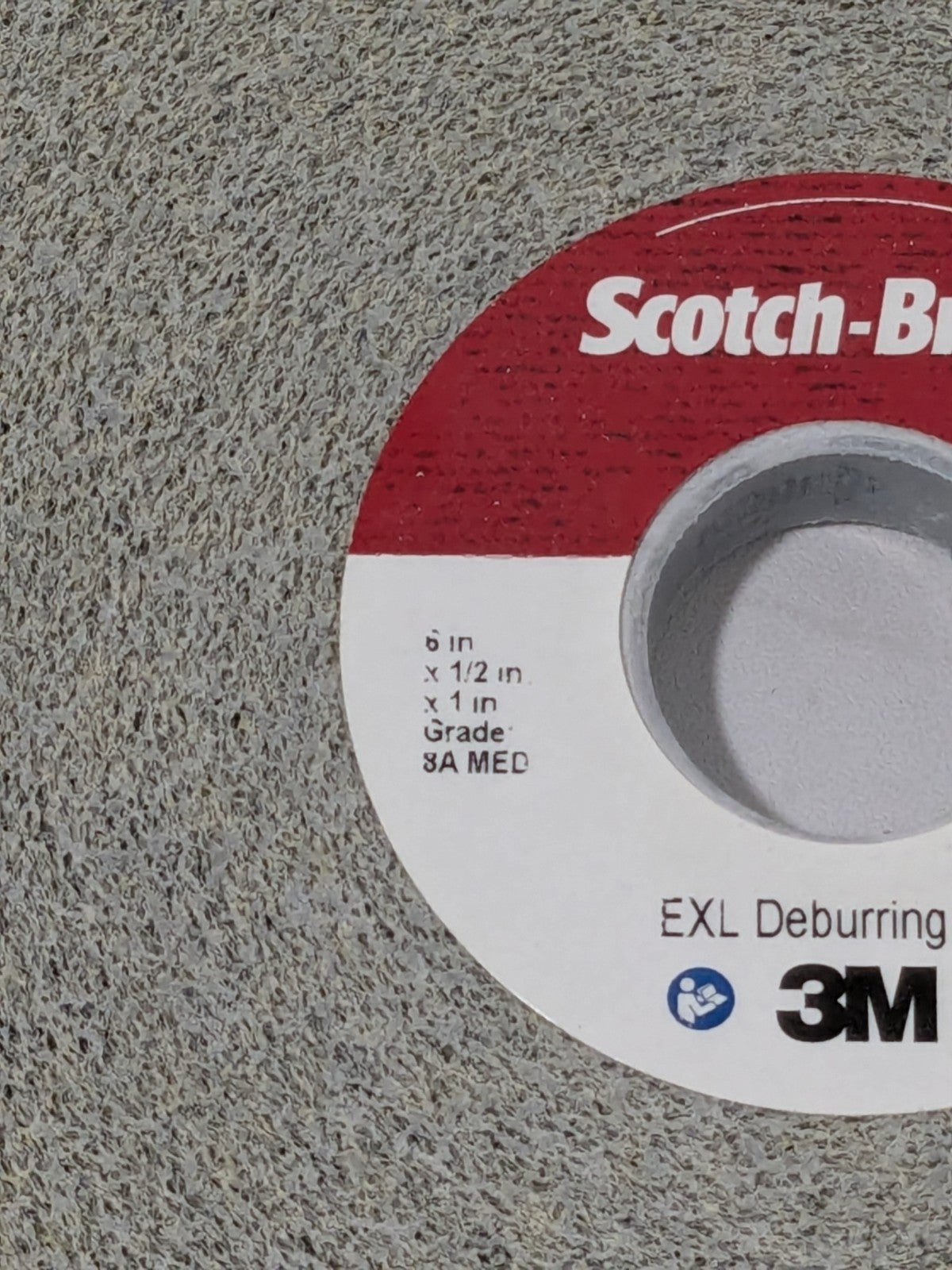 3M Deburring Wheel: 6" Dia, 1/2" Face Width, 1" Hole, Density 8