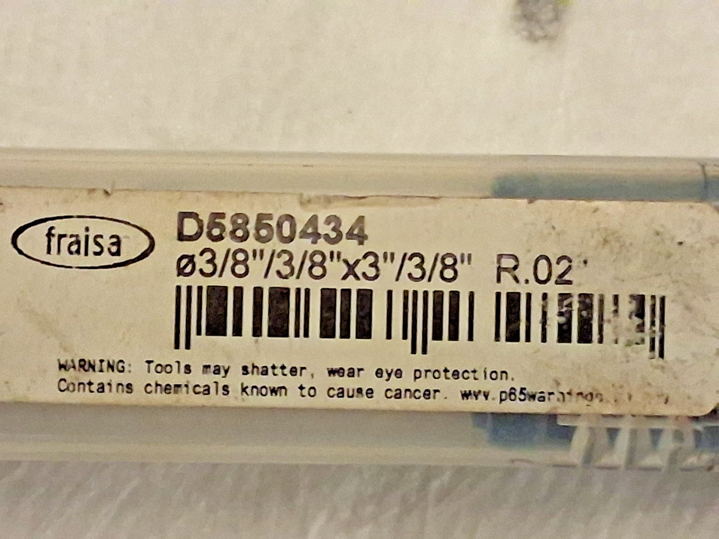 Fraisa Carbide Corner Radius End Mill 3/8" Diam 6 Fl D5850434