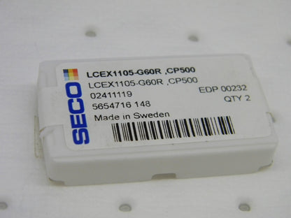 SECO Threading Inserts :1105 Size  Solid Carbide Qty 2  02411119