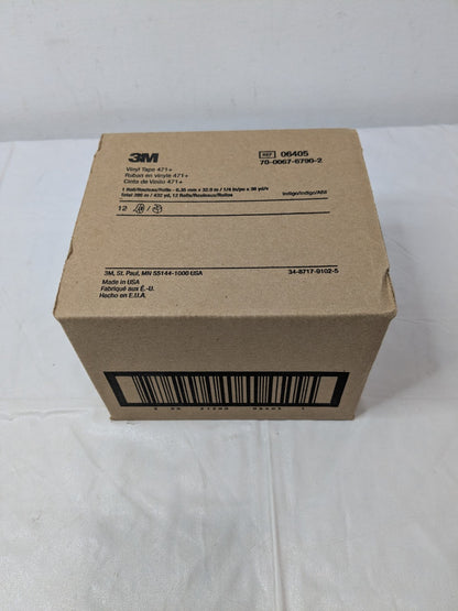 12 PK 3M Indigo Vinyl Tape Rolls 471+ 1/4" X 36 YD 06405