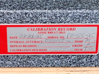 Precision Granite Inspection Surface Plate 18" Wide 24" Long 3" Thick 01940527
