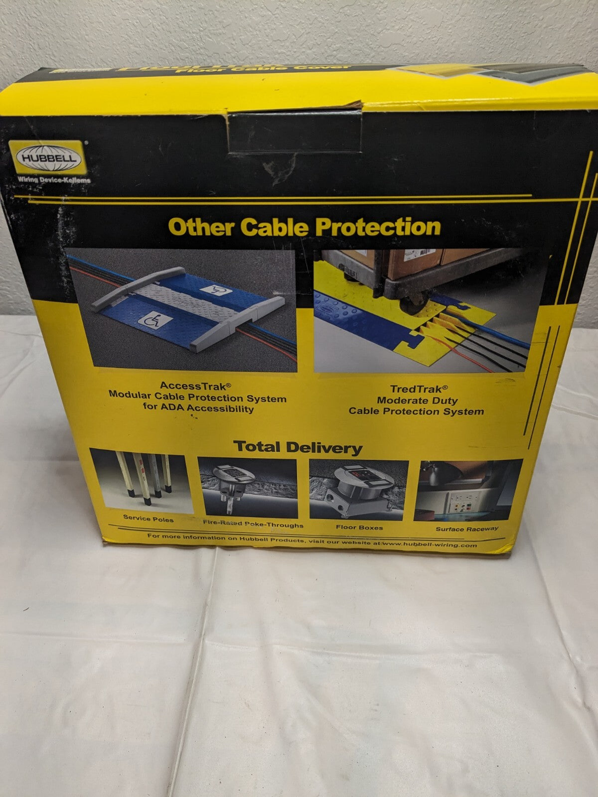 Bryant Floor Cable Cover: PVC, 1 Channel, 3/4 Max Cable Dia, 5' Long BRYFT4Y5