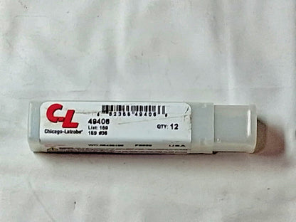 Chicago-Latrobe Screw Machine Drill Bit HSS #36 (0.1065) Dia 135 deg 49406