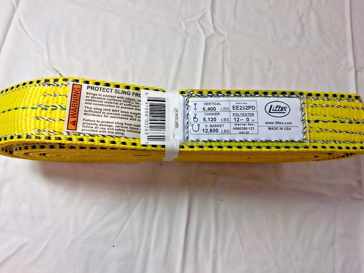 Liftex Flat Eye & Eye 12ft Long 2" Wide 6400 lb Veritcal Capacity EE292X12PD