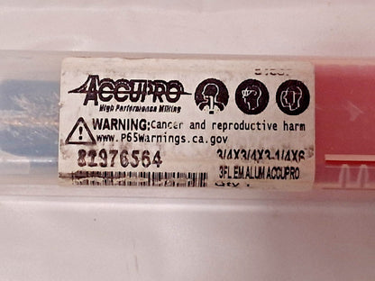 Accupro Carbide Square End Mill 3/4" Dia 3-1/4" LOC 3 FL 82976564