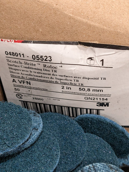 3M Quick-Change Disc: Roloc TR, 2" Dia, Alum. Oxide Qty 50 7000000750