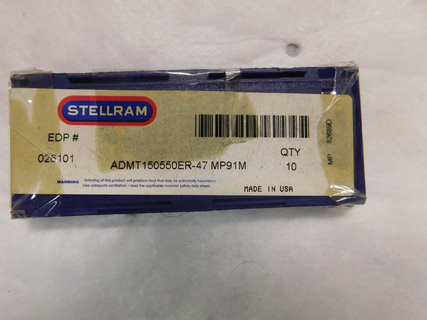 Stellram Carbide Milling Inserts ADMT150550ER 47 Grade MP91M QTY 10  026101