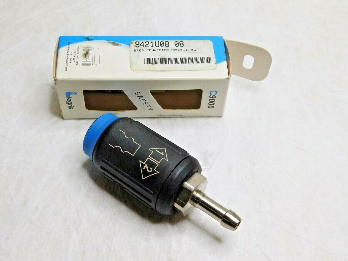 Legris Hose Barb Industrial Pneumatic Hose Safety Coupler 5/16" Diam 9421U0