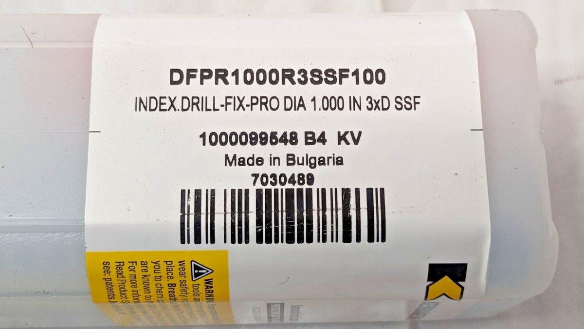 Kennametal Indexable Insert Drill 1" Shank Diam 3xD DFPR1000R3SSF100 7030489
