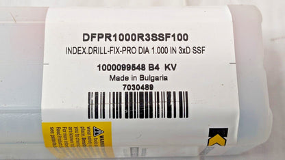 Kennametal Indexable Insert Drill 1" Shank Diam 3xD DFPR1000R3SSF100 7030489