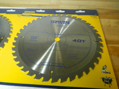 Irwin Wet &amp; Dry Cut Saw Blade 10" Dia 5/8" Arbor Hole Dia 40T Qty