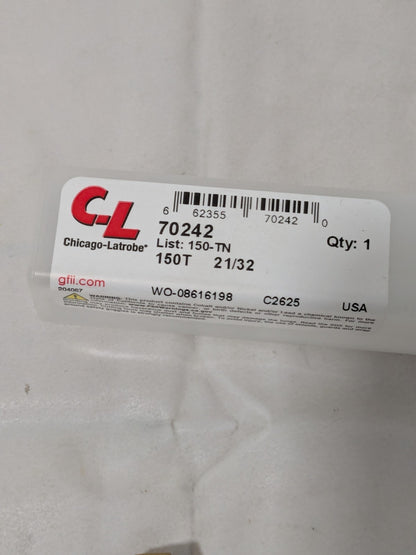 Chicago-Latrobe Jobber Length Drill Bit: 21/32" (0.6563) Dia, 118º, HSS 702
