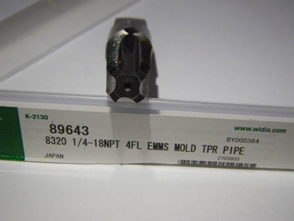 Greenfield 8320 1/4"-18 P Taper Uncoated 4FL RH Pipe Tap 89643