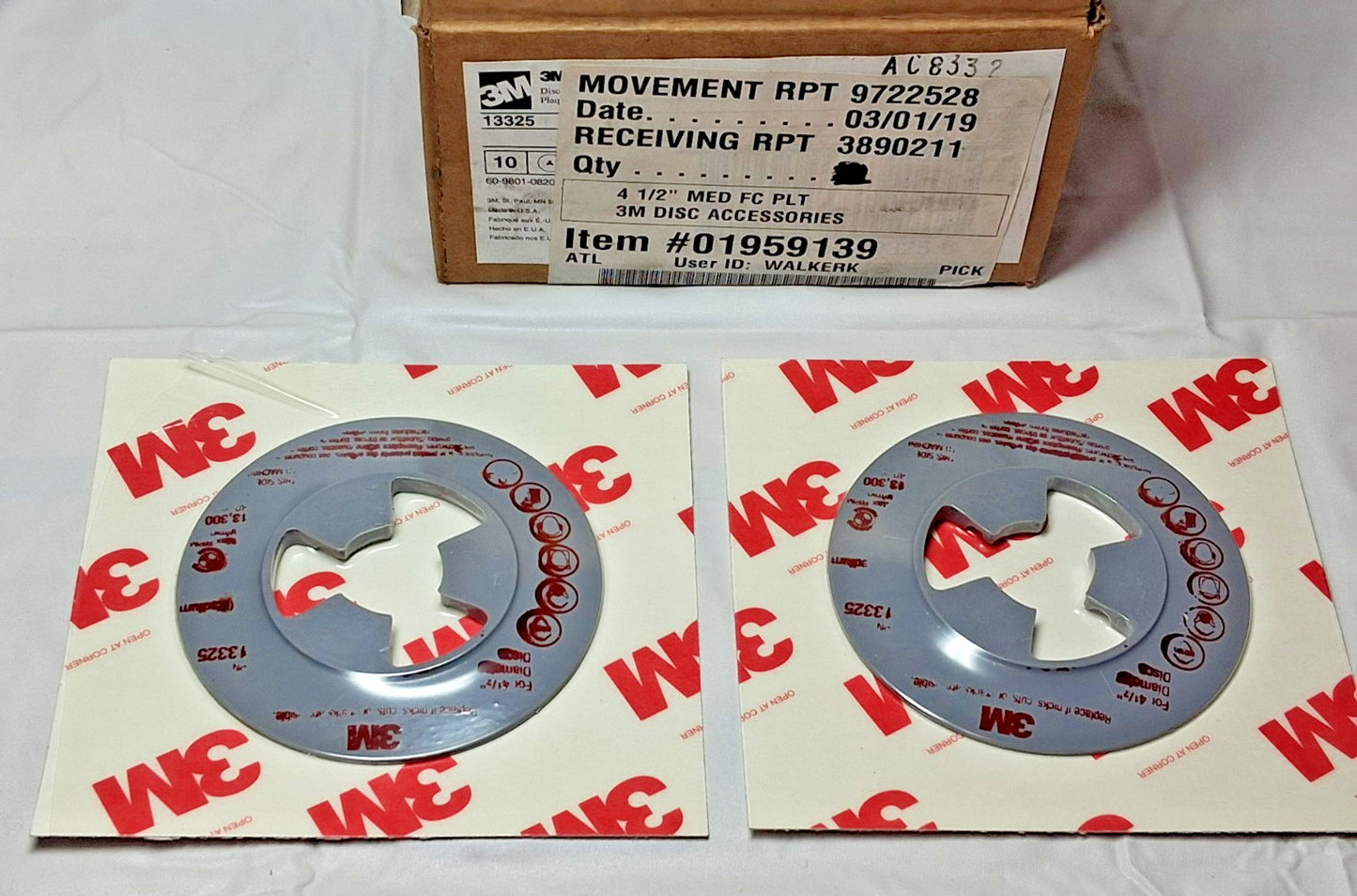 QTY2 3M Plastic Face Plate for Sanding Discs 5/8-11 7000120513