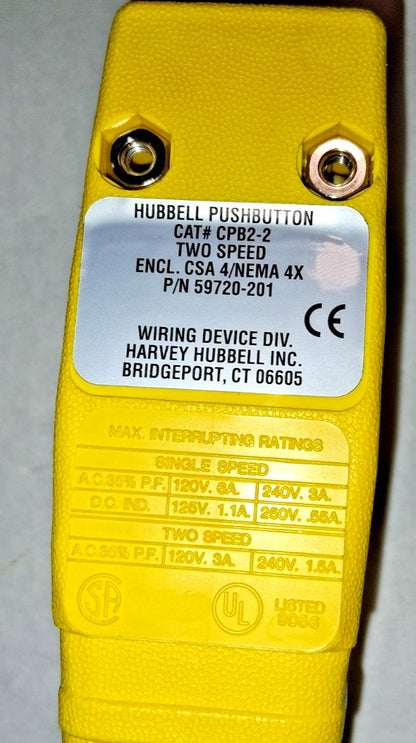 Hubbell Wiring Device-Kellems Pendant Control Station Momentary 2NO CPB22