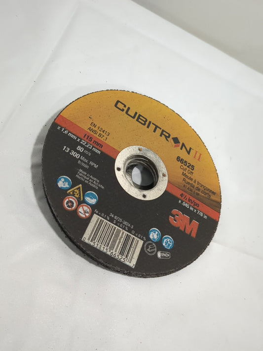 3M 10pk 4-1/2x0.045 7/8" Hole 60 Grit Ceramic Cutoff Wheel Reinforced 7100228953