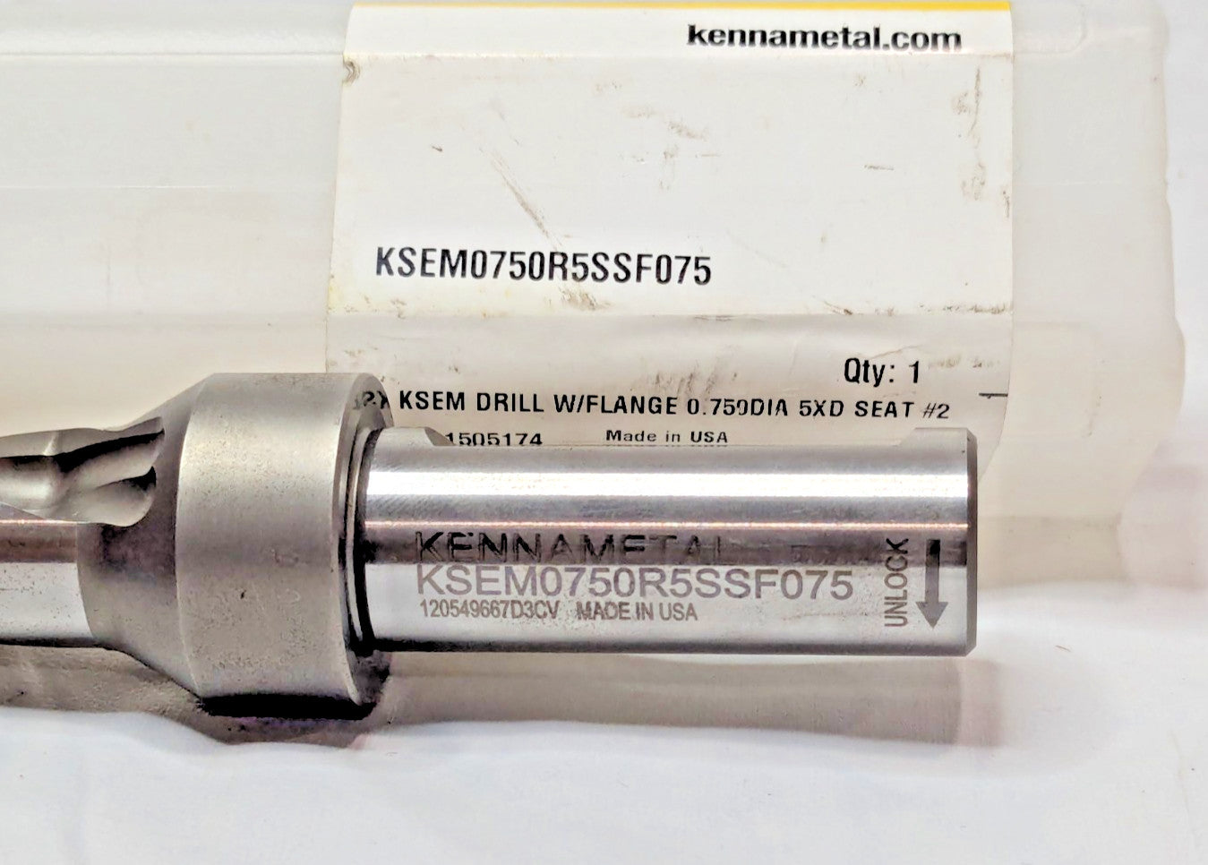 Kennametal Weldon Flat Shank Replaceable-Tip Drill 19.05 to 19.55 mm Dia 1505174
