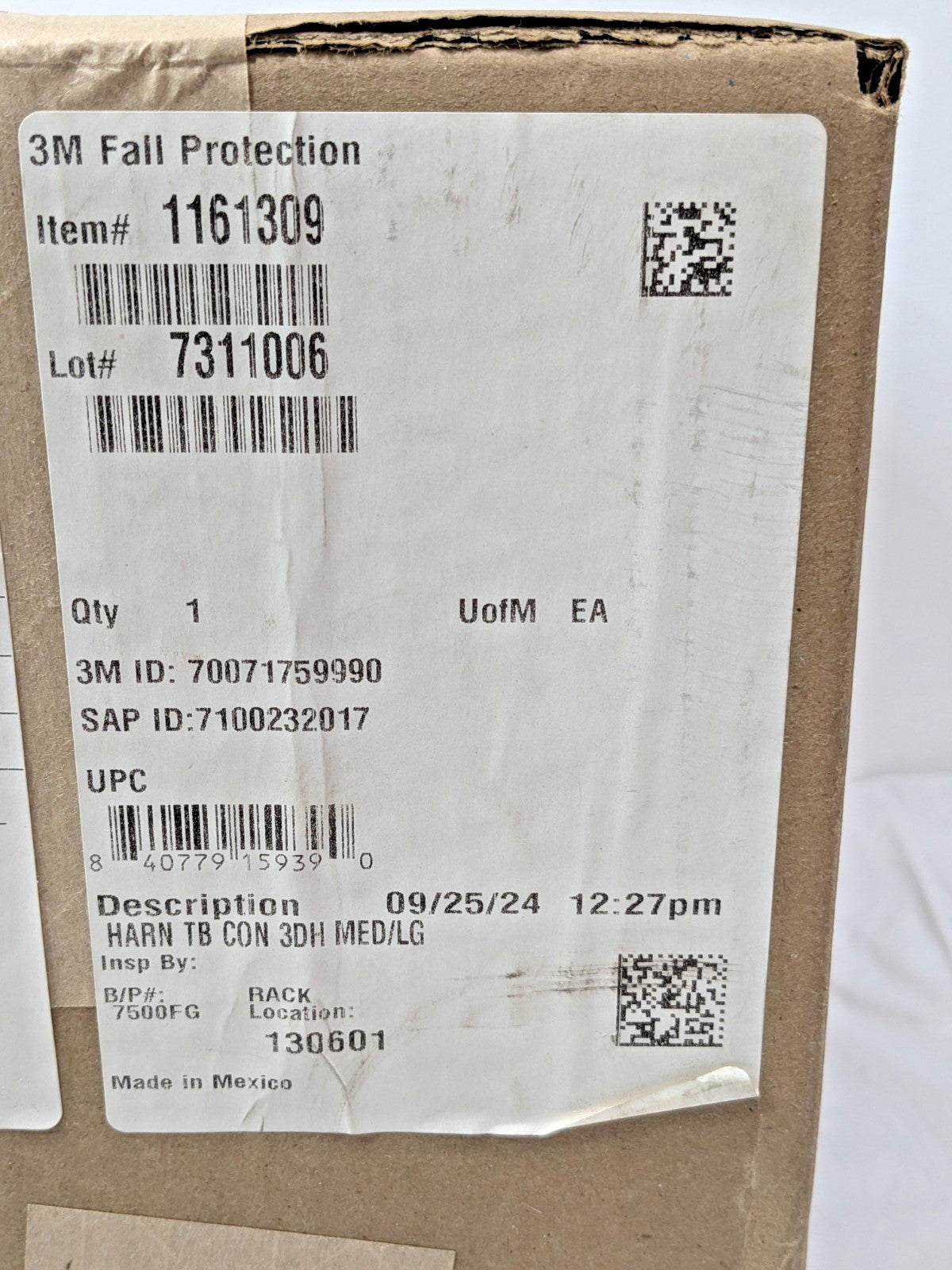 3 Protecta Construction Style Positioning Harness Black MED/LRG 7100232017