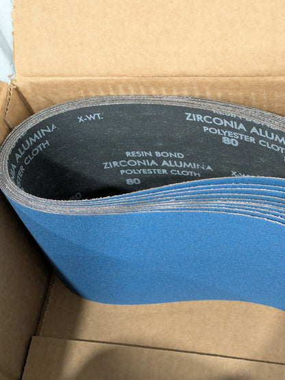 Norton Abrasive Belt: 6" Wide, 60" OAL, 80G, Zirconia Alumina Qty 10 78072728955