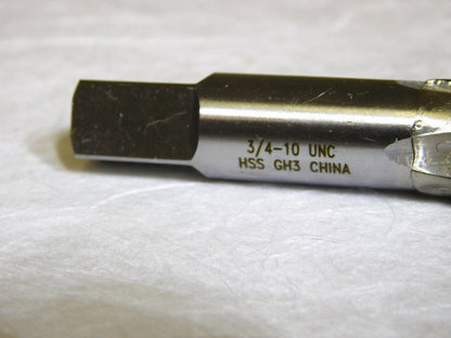 Interstate HSS St Flute Standard Hand Tap 3/4-10 UNS 4Fl RH 4.25 OAL 4847117